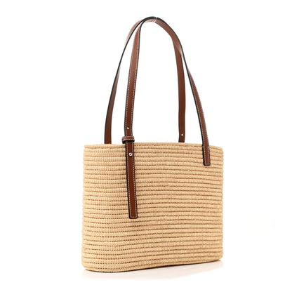 Loewe Raffia Small Square Basket Tote Bag Natural Tan 3 of 11