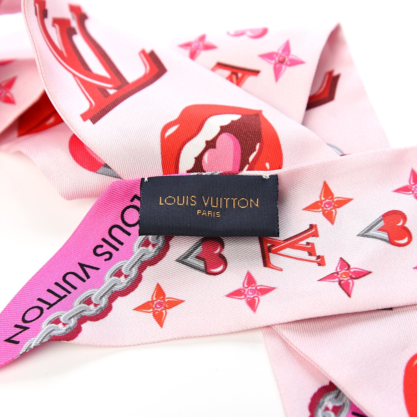 Silk Lucky Monogram BB Bandeau Rose Pop