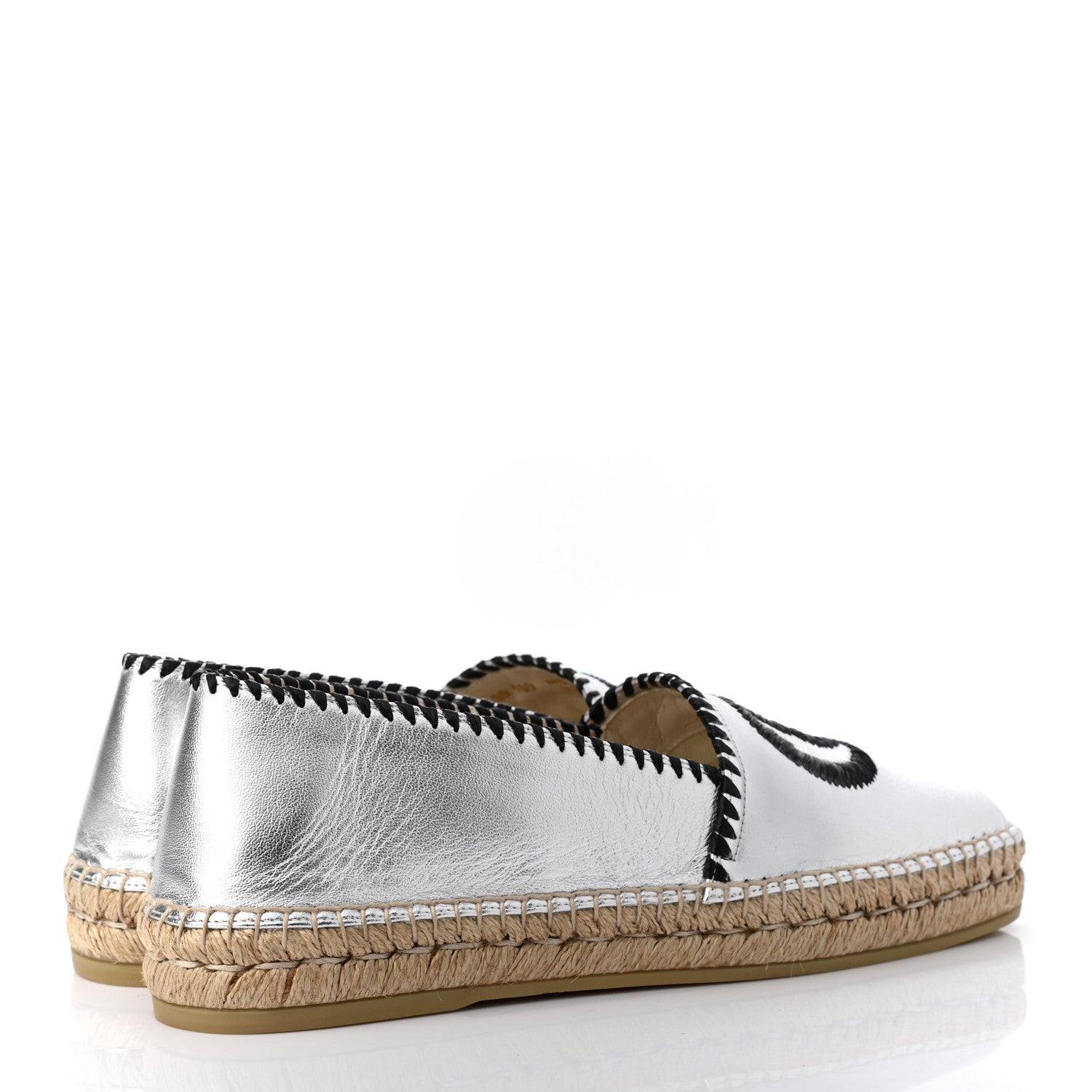 Gucci Metallic Nappa GG Marmont Espadrilles 39 Silver 4 of 10
