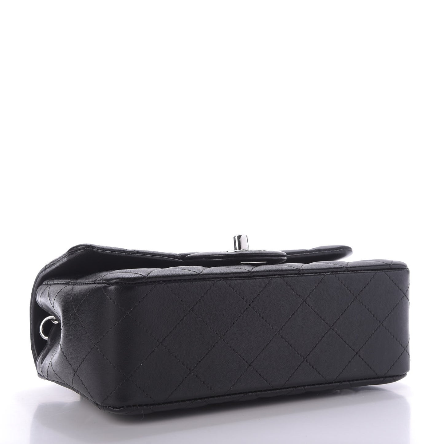 Lambskin Quilted Mini Rectangular Flap Black