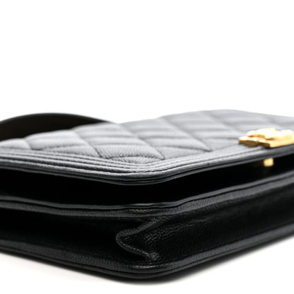 Chanel Caviar Quilted Boy Wallet On Chain WOC Black 10 of 12