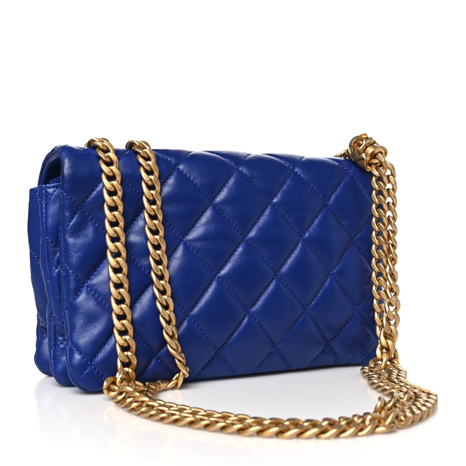 Chanel Lambskin Quilted Small Pillow Crush Flap Blue 3 of 11