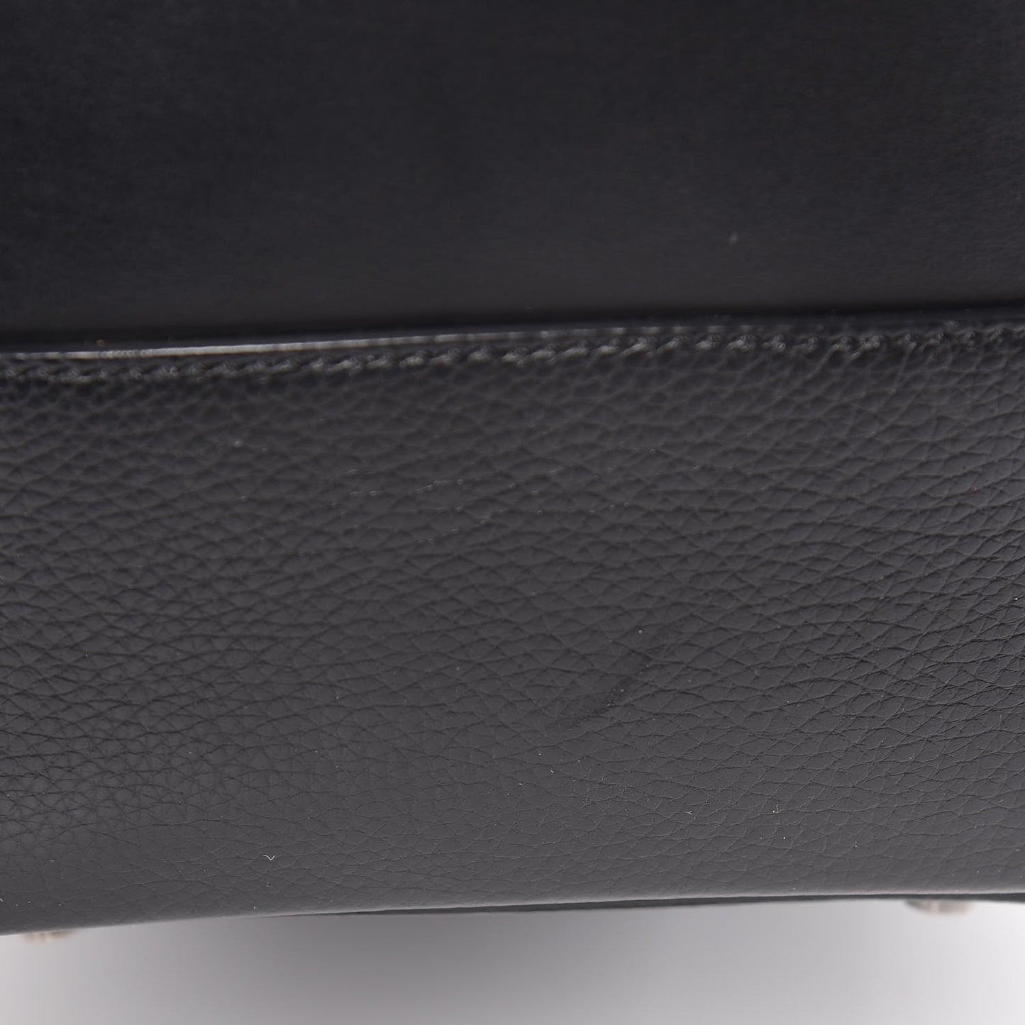 Grained Calfskin Studded Large Eloise Satchel Black