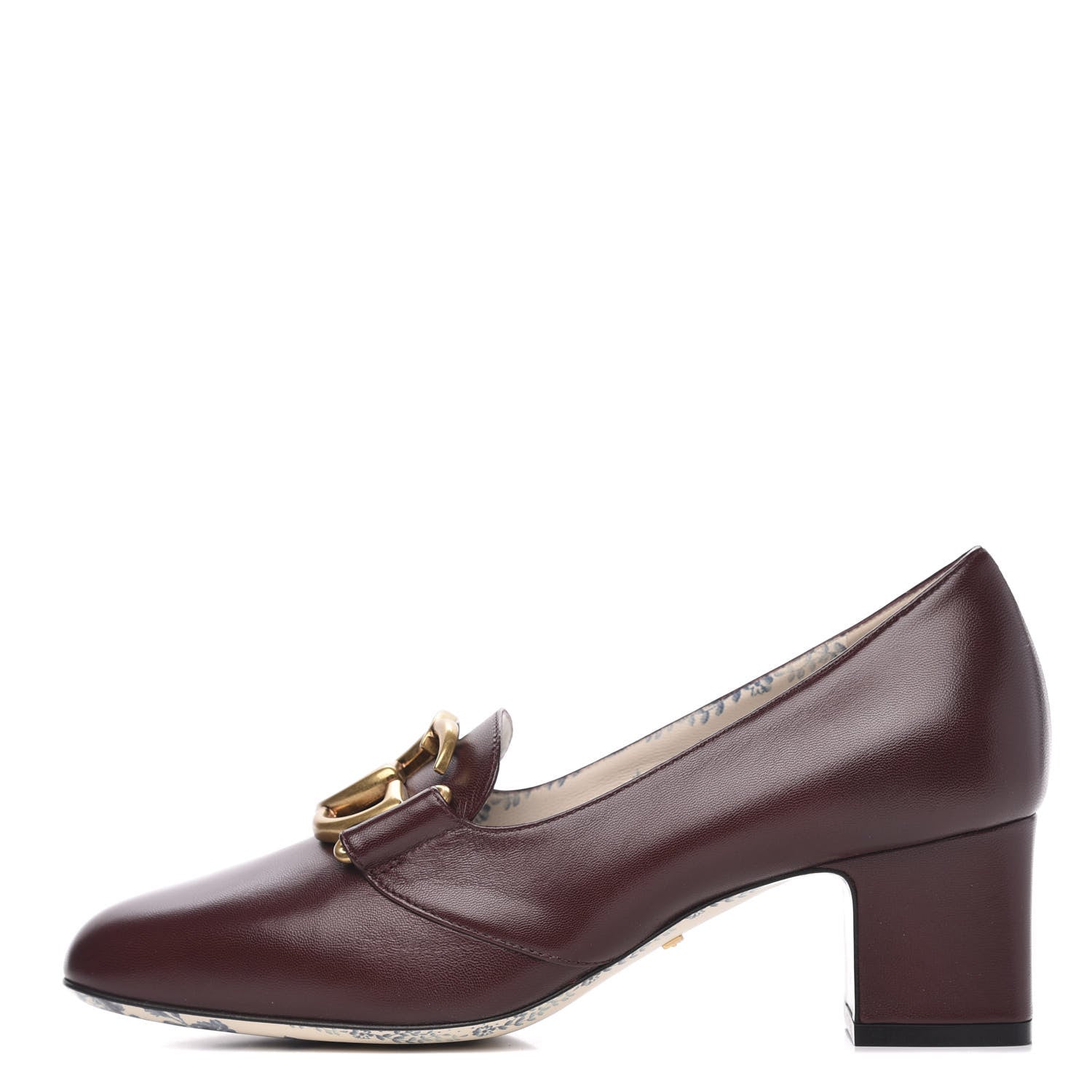 Gucci Malaga Kid GG Victoire 55mm Loafer Pumps 36 Vintage Bordeaux 1 of 9