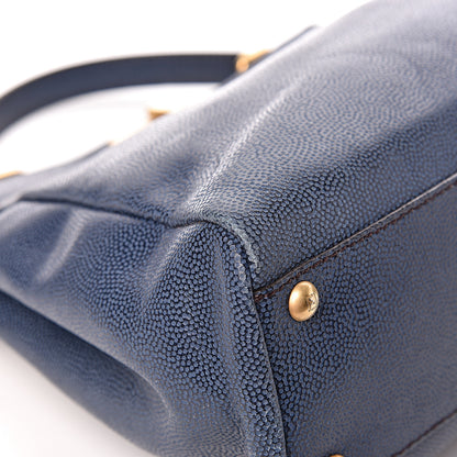Fendi Patent Medium Peekaboo Iconic Satchel Blue 11 of 13