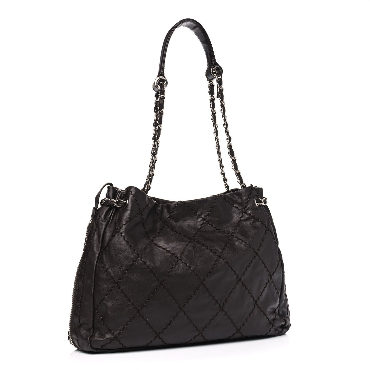 Chanel Calfskin Expandable Tote Dark Brown 2 of 5