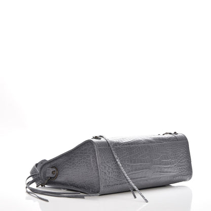Balenciaga Calfskin Crocodile Embossed Classic Hardware City Gris Beton 5 of 8