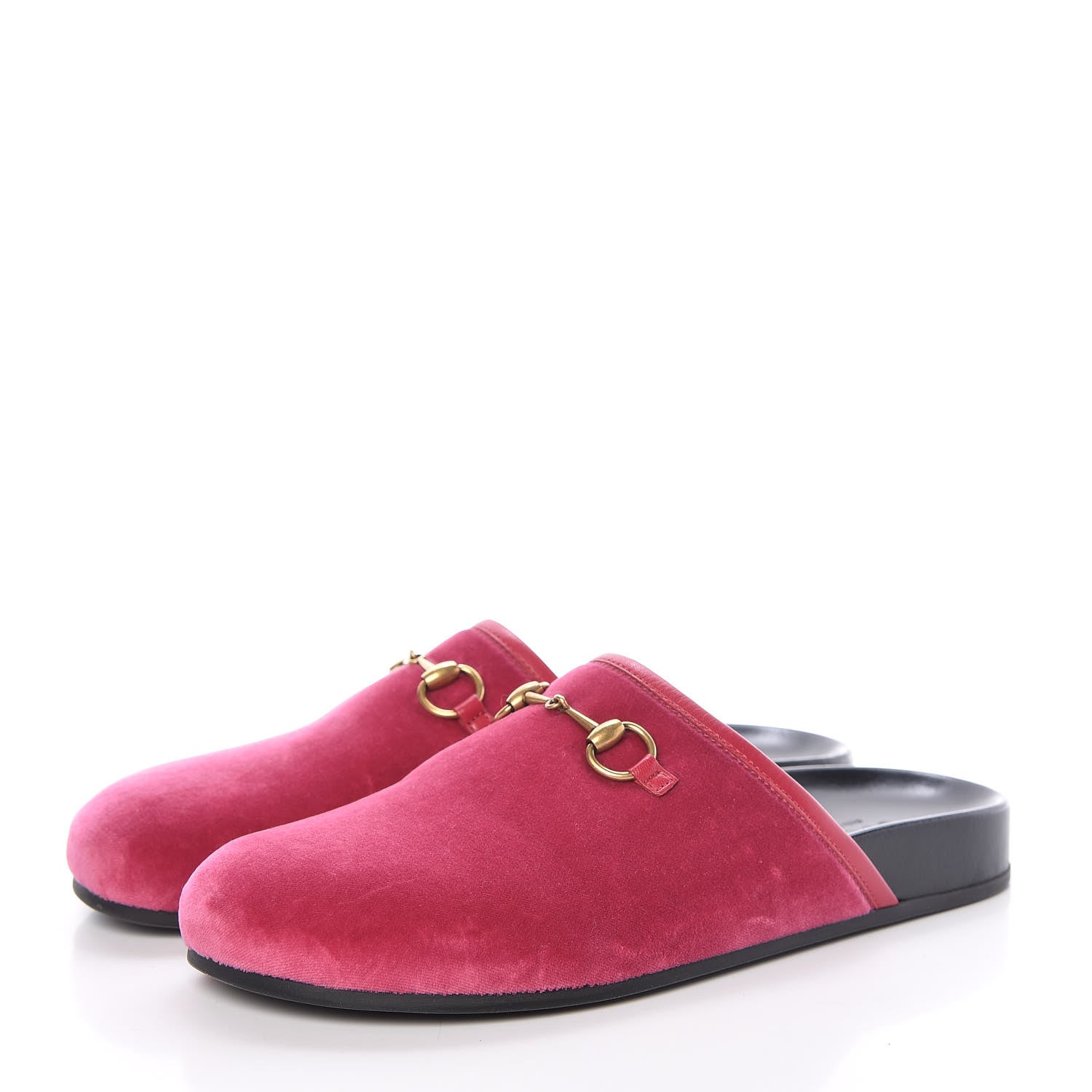 Gucci Softy Velvet Malaga Kid Womens Horsebit River Slippers 37 Light Raspberry Rose 3 of 11
