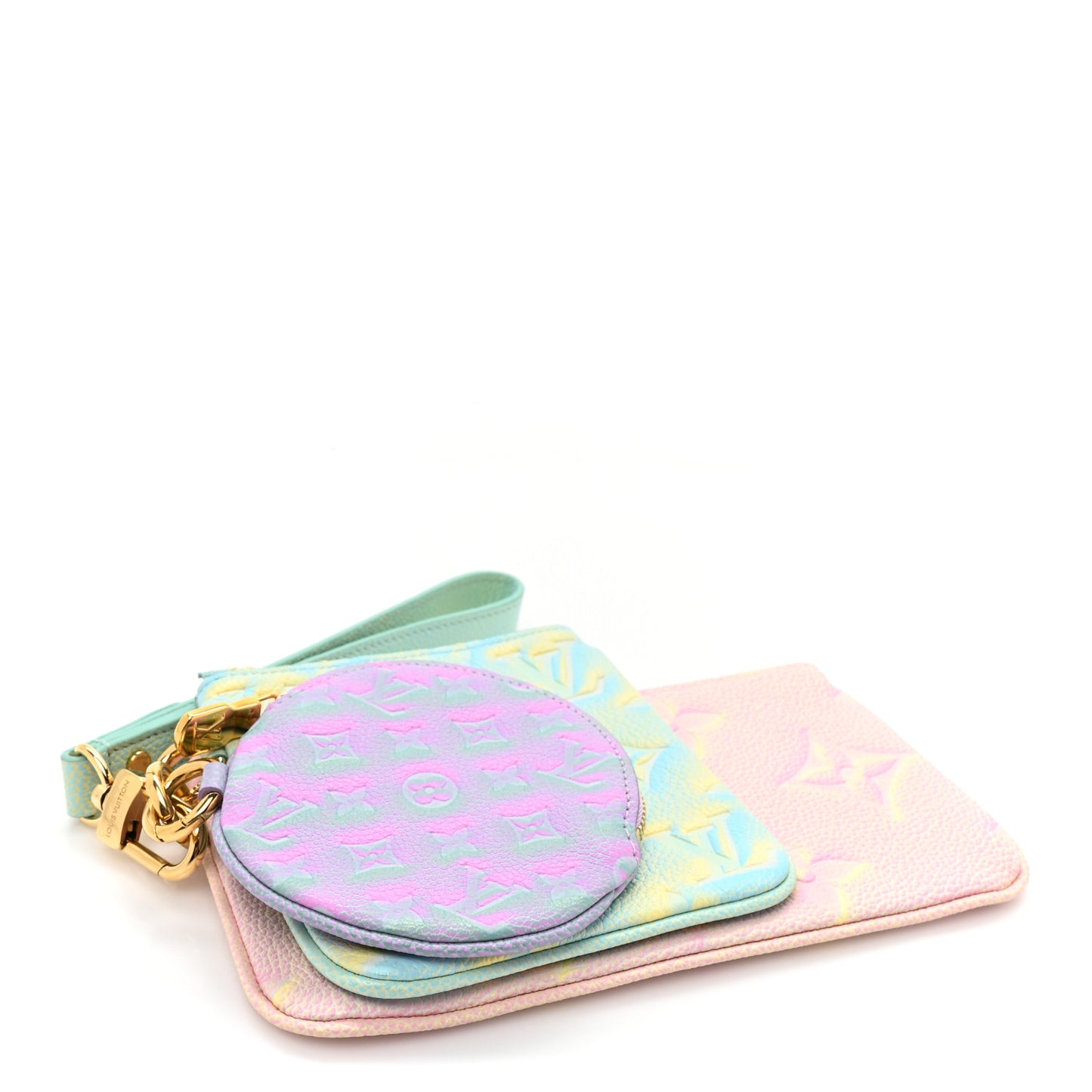 Empreinte Monogram Summer Stardust Trio Pouch Pink Water Green Lilas