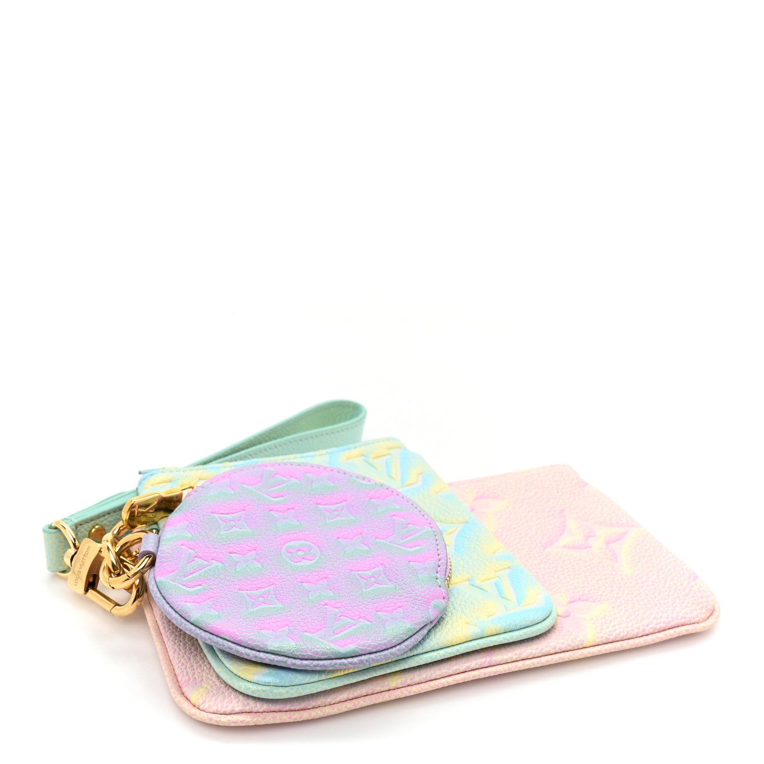 Louis Vuitton Empreinte Monogram Summer Stardust Trio Pouch Pink Water Green Lilas 4 of 10