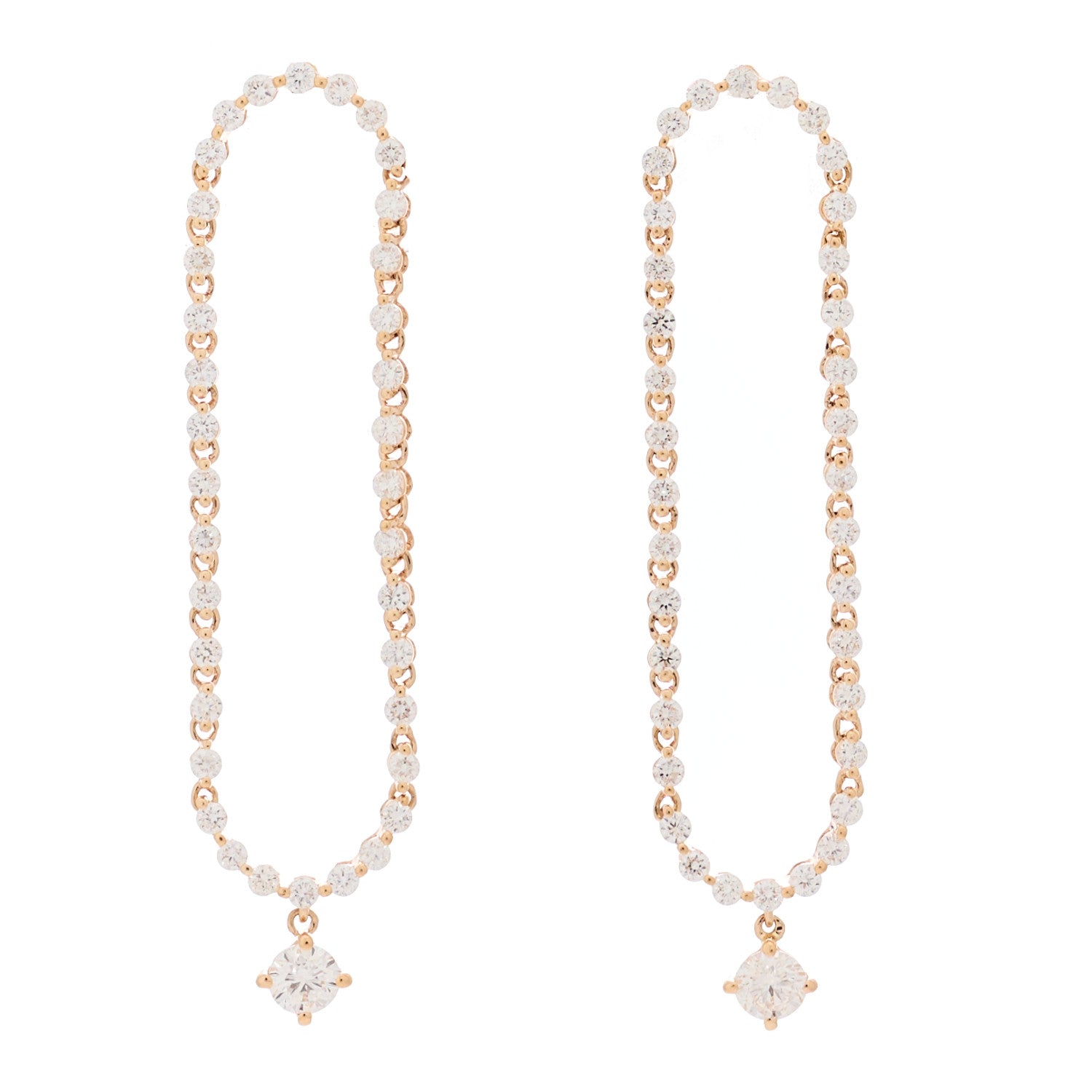 Anita Ko 18K Rose Gold Diamond Loop Earrings 1 of 5