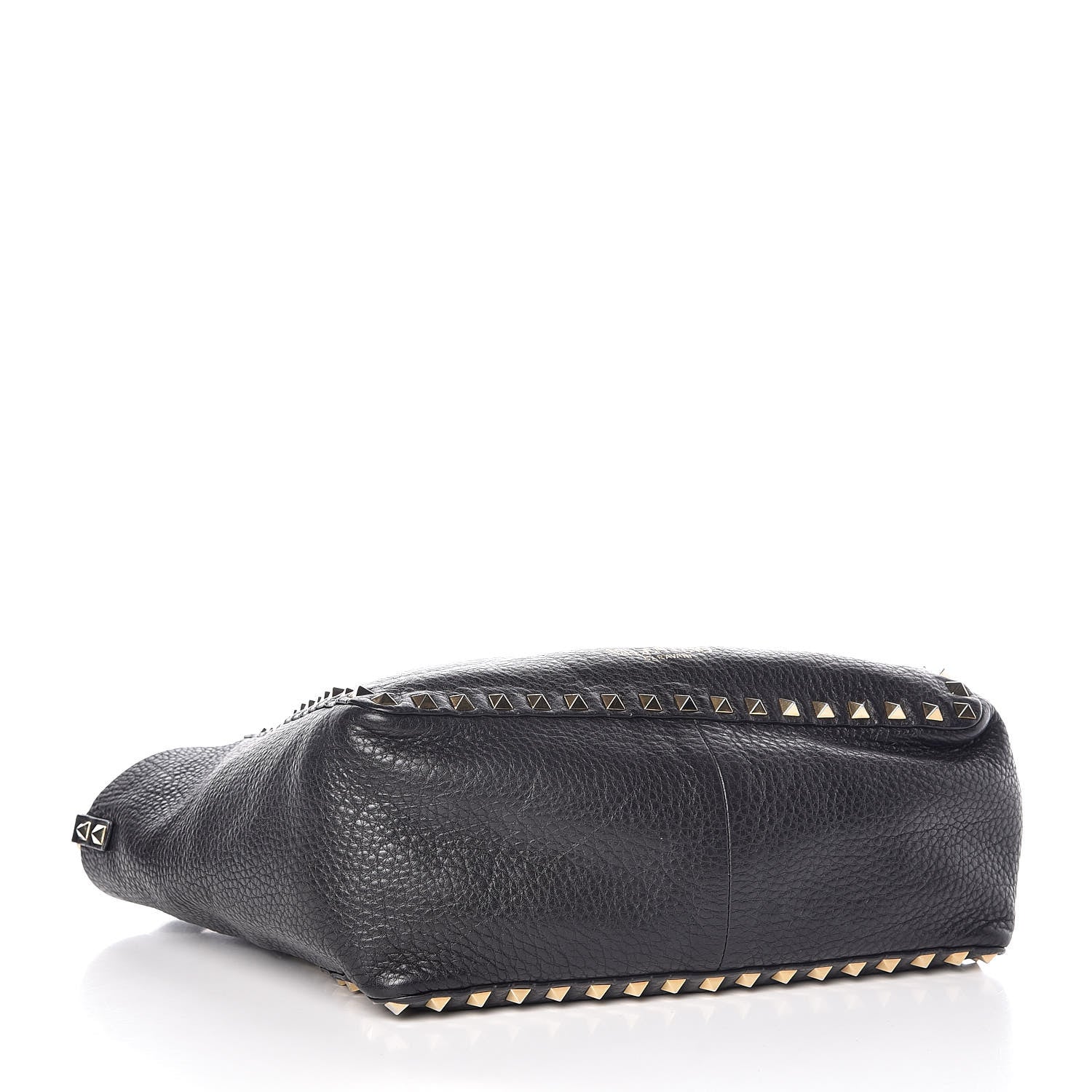 Valentino Garavani Pebbled Calfskin Small Rockstud Reversible Tote Black Light Cuir 6 of 13