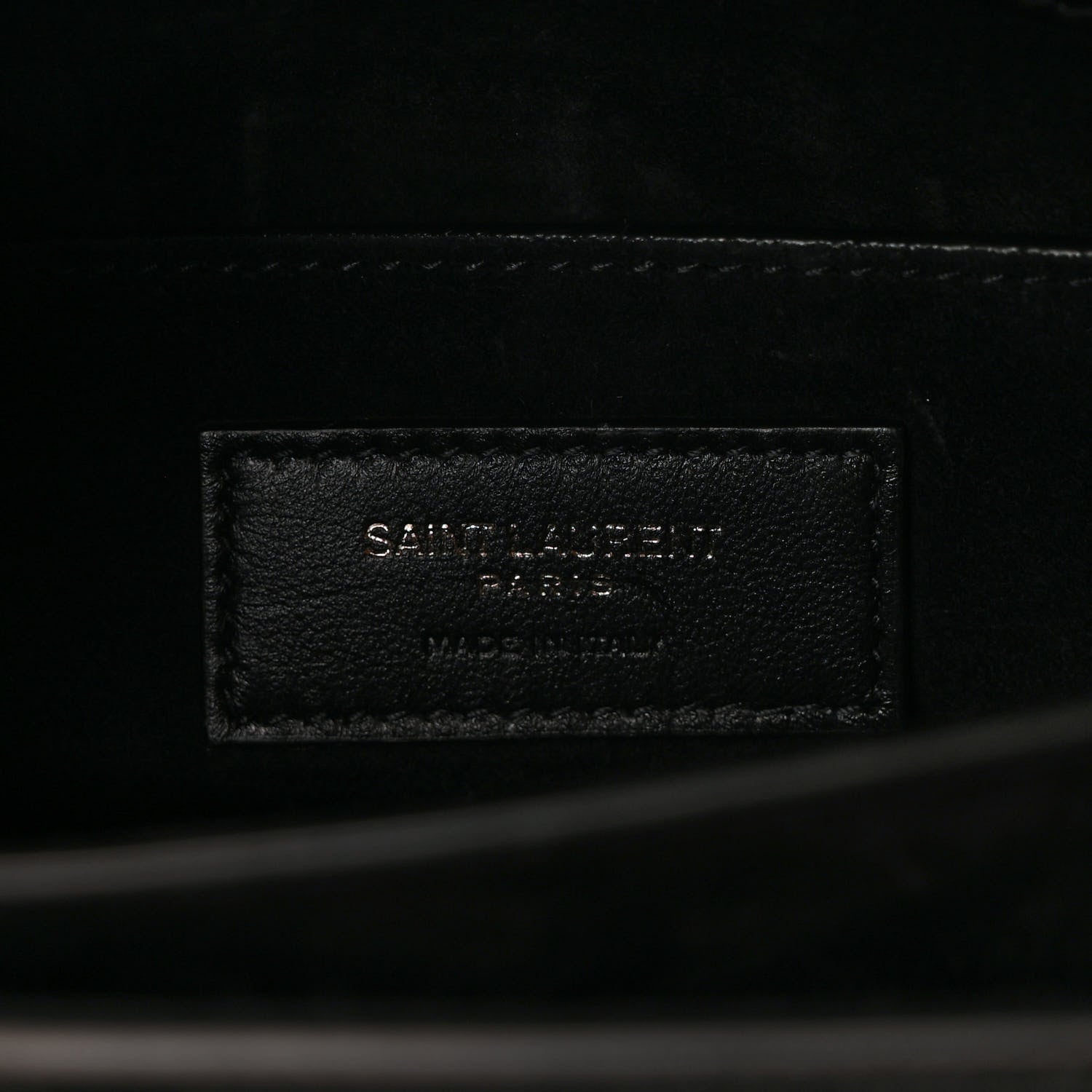 Saint Laurent Calfskin Crocodile Embossed Medium Monochrome Monogram Sunset Black 6 of 8