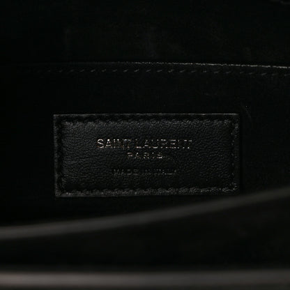 Saint Laurent Calfskin Crocodile Embossed Medium Monochrome Monogram Sunset Black 6 of 8