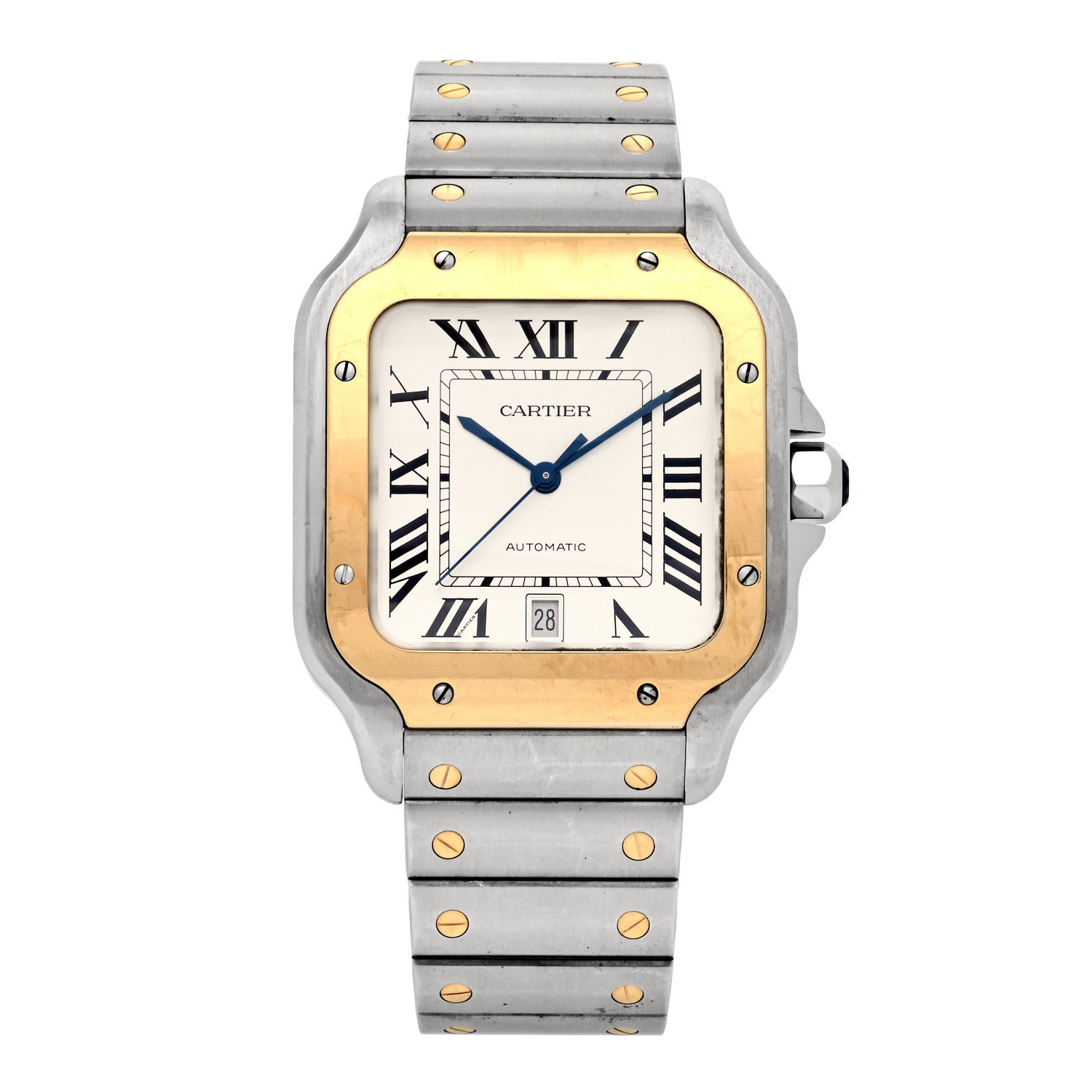 Cartier Stainless Steel 18K Yellow Gold 39.8mm Santos De Cartier Automatic Watch 1 of 6