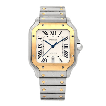 Cartier Stainless Steel 18K Yellow Gold 39.8mm Santos De Cartier Automatic Watch 1 of 6