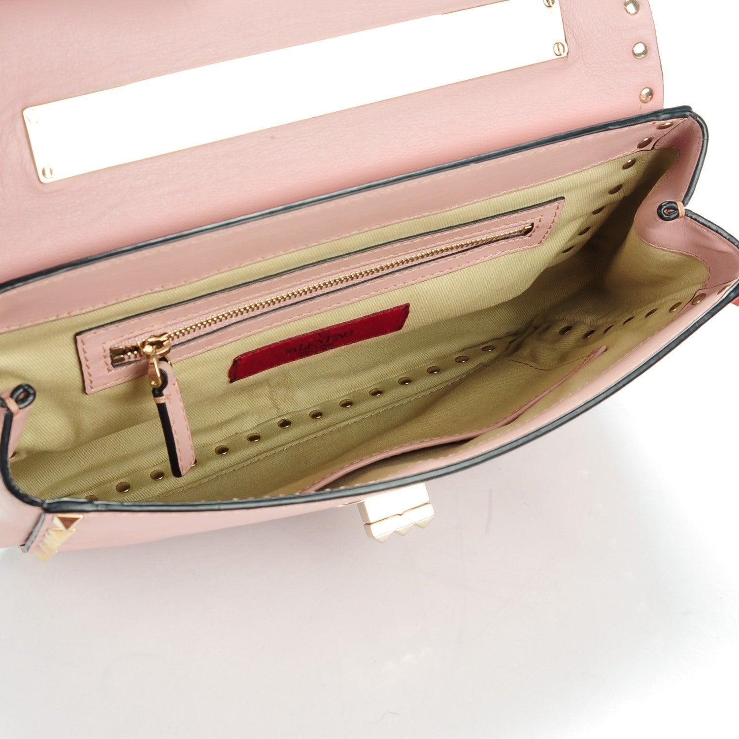 Valentino Garavani Vitello Rockstud Chain Strap Shoulder Bag Blush 5 of 7