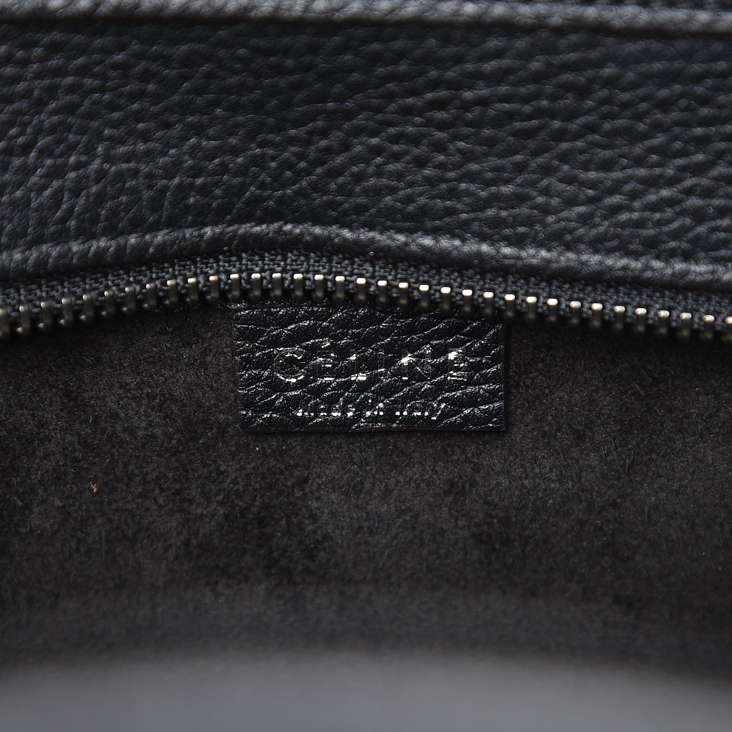 Celine Drummed Calfskin Nano Luggage Black 6 of 8