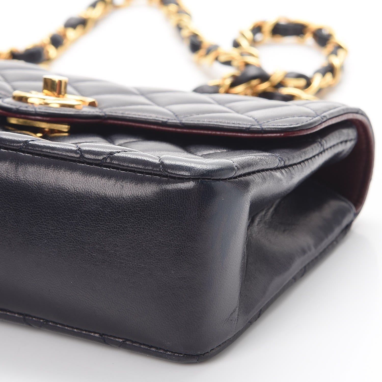 Chanel Lambskin Quilted Mini Rectangular Flap Navy 11 of 12