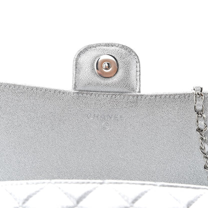 Chanel Metallic Lambskin Quilted Glasses Case With Chain Silver 8 of 11