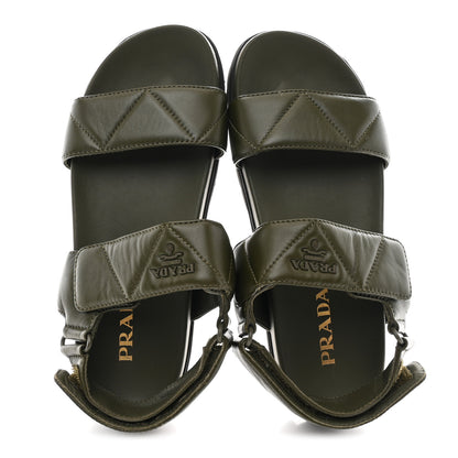 Prada Nappa Quilted Padded Slingback Sandals 40 Militare 2 of 11