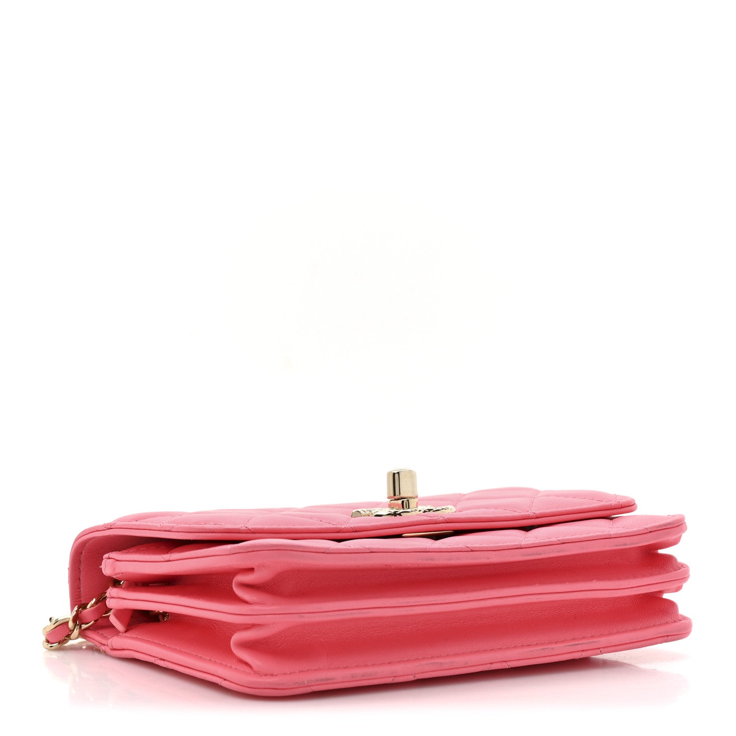 Chanel Lambskin Quilted Mini Trendy CC Wallet On Chain WOC Pink 4 of 12