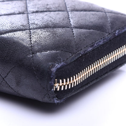Chanel Lambskin Quilted Large Gusset Zip Around Wallet Black 9 of 12