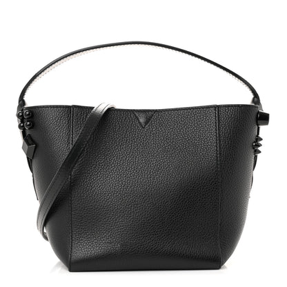 Christian Louboutin Calfskin Empire Spike Studded Mini Cabachic Bucket Bag Black 1 of 13