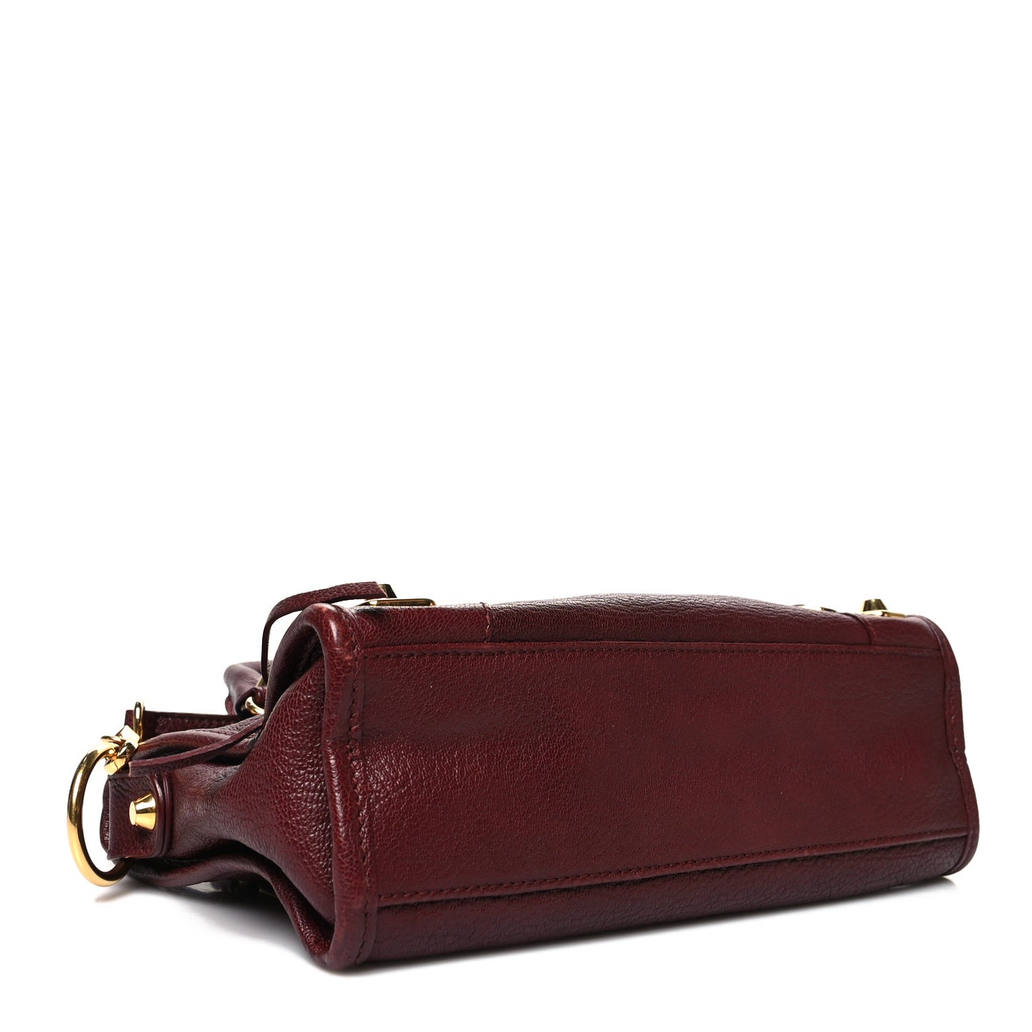 Chevre Gold Metallic Edge Hardware Mini City Bordeaux
