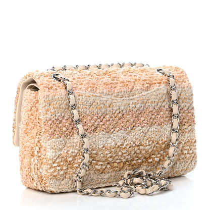Chanel Tweed Quilted Medium Double Flap Beige Multicolor 2 of 4