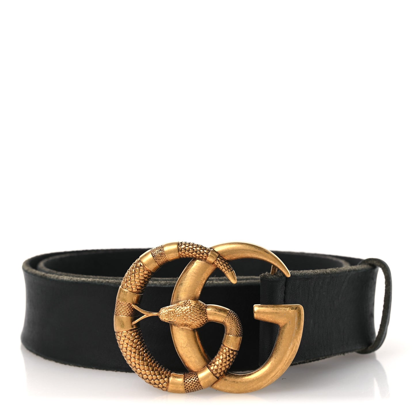Faded Calfskin Snake Double G 40mm Belt 90 36 Black