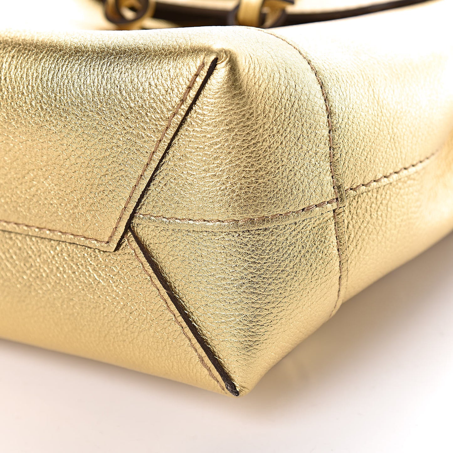 Metallic Calfskin Lockme Mini Backpack Gold