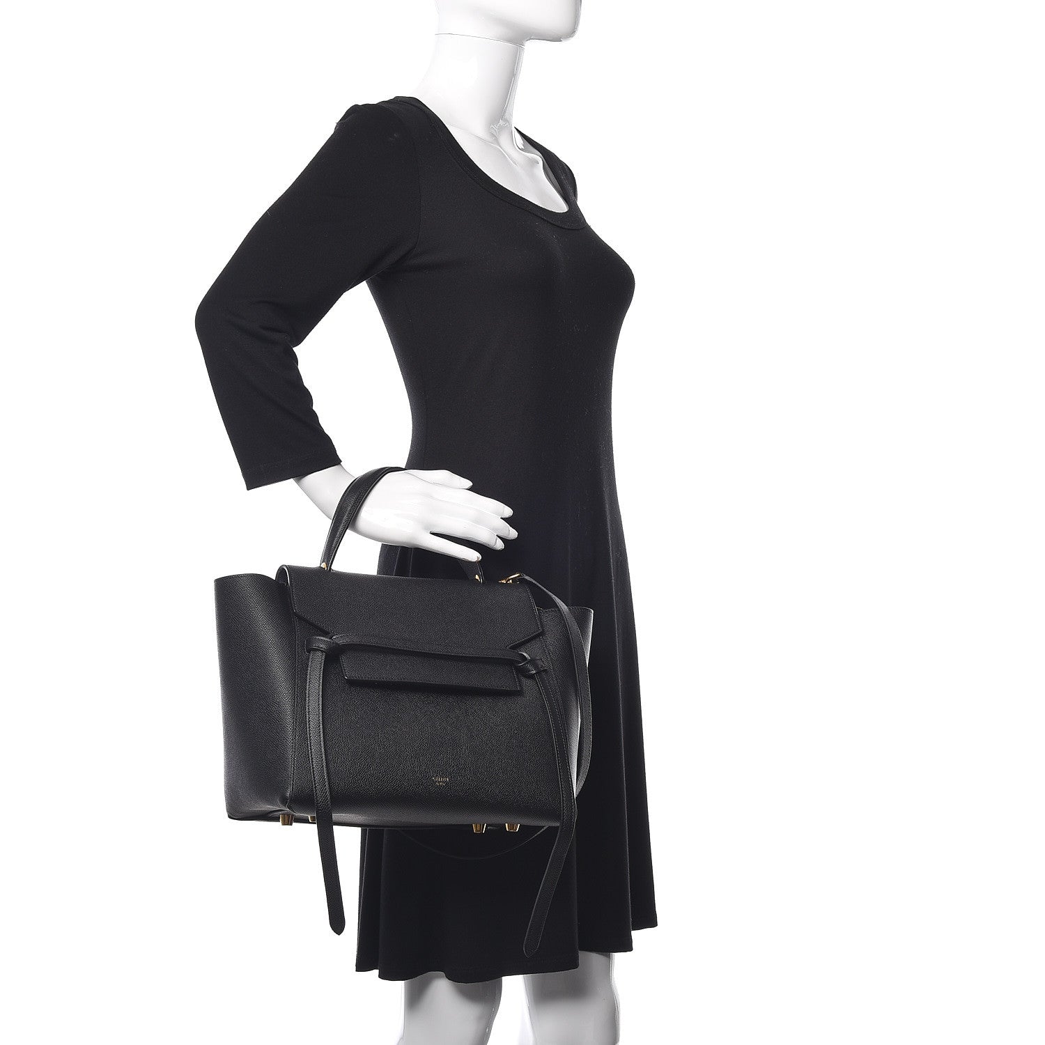 Celine Grained Calfskin Mini Belt Bag Black 3 of 13