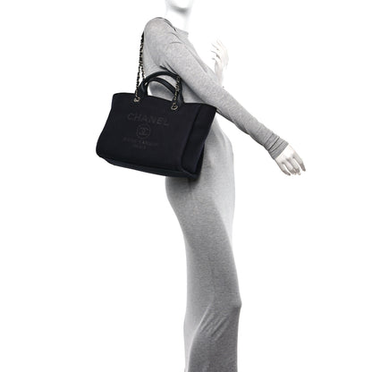 Chanel Mixed Fibers Small Deauville Tote Black 2 of 10