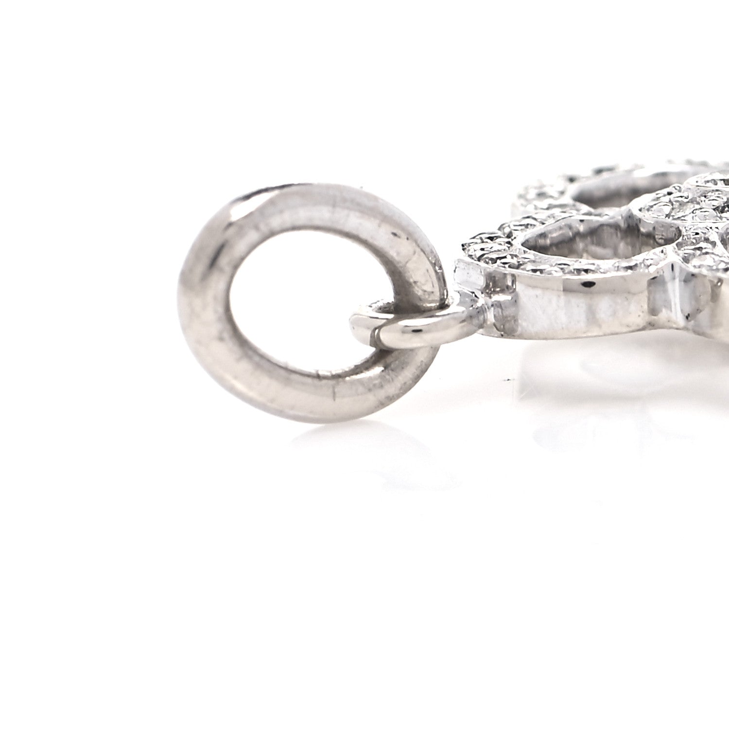 Tiffany 18K White Gold Diamond Crown Key Pendant 4 of 4