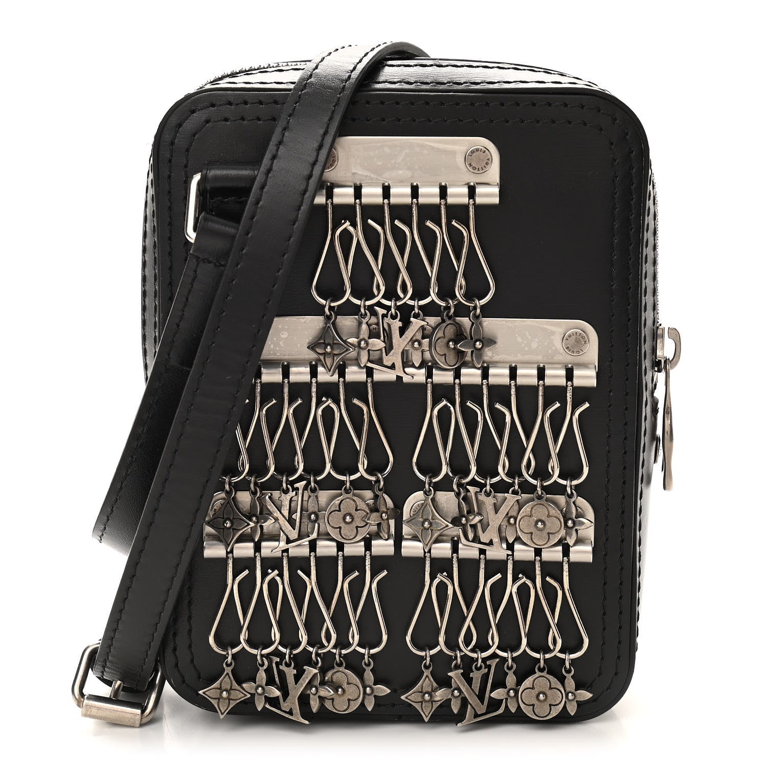 Louis Vuitton Calfskin Flower Charms Danube Messenger Black 1 of 10