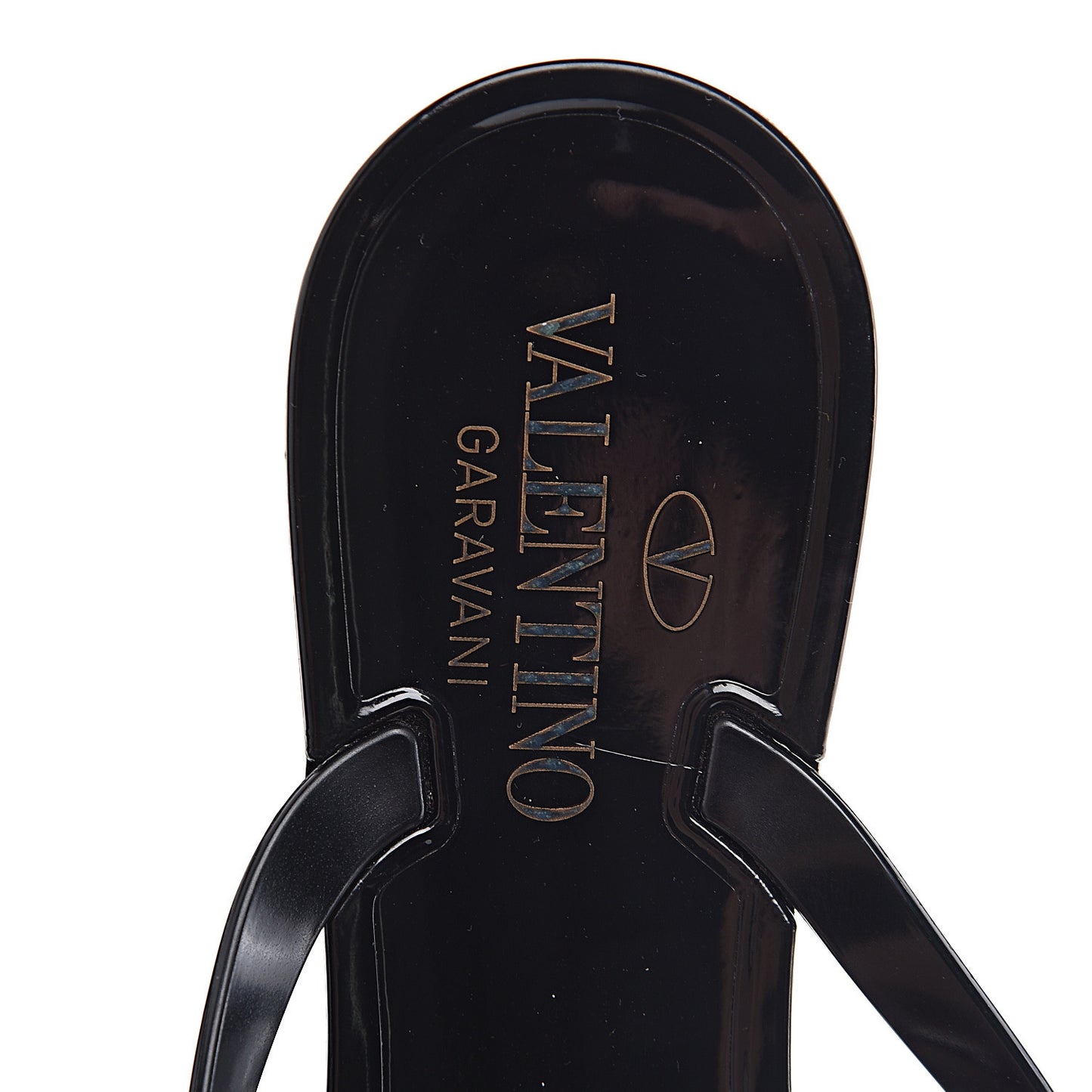 PVC Jelly Rockstud Bow Thong Sandals 37 Black