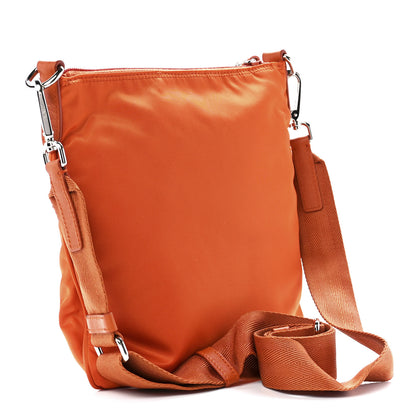 Prada Tessuto Nylon Saffiano Flat Messenger Bag Papaya 3 of 11
