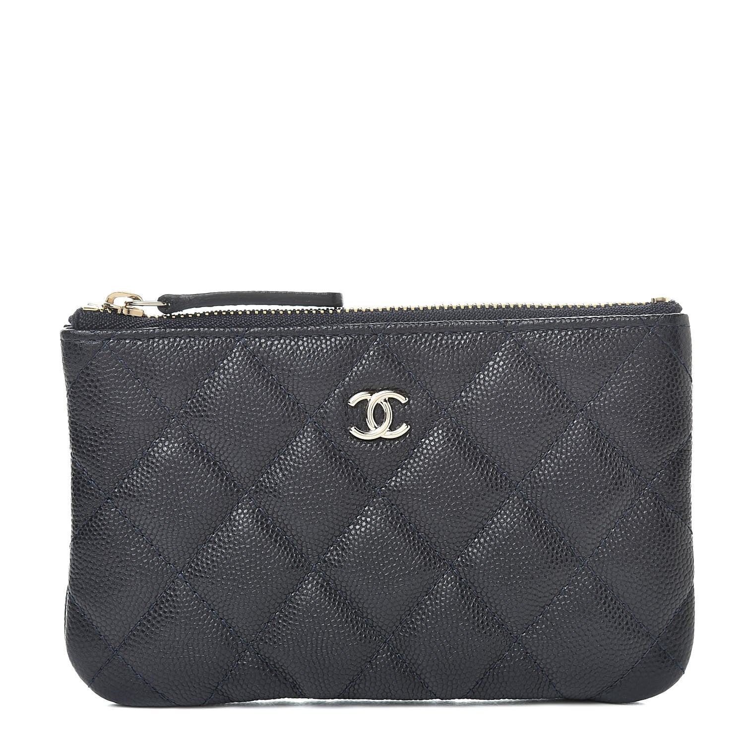 Chanel Caviar Quilted Small Cosmetic Case Navy 1 of 8