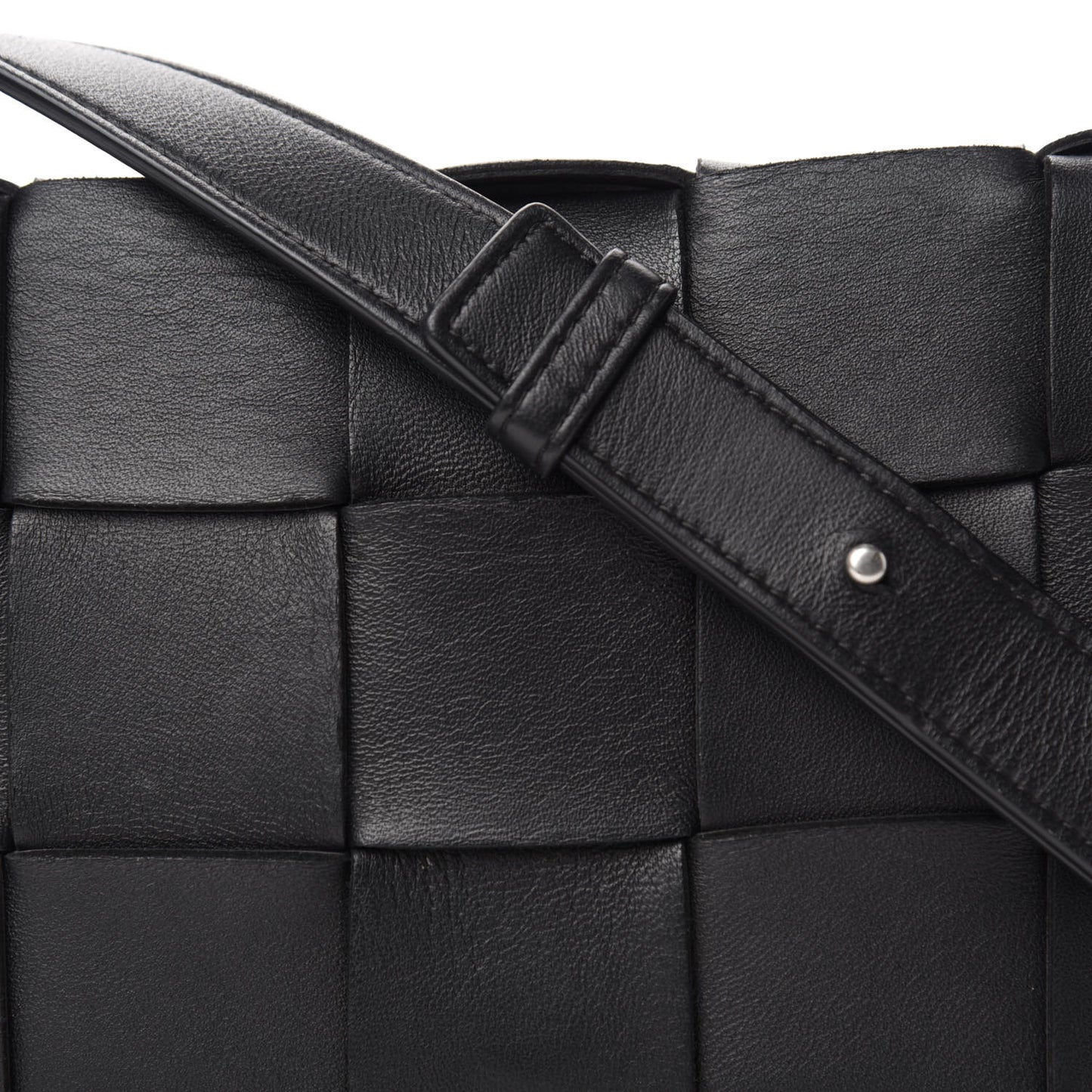 Lambskin Maxi Intrecciato Cassette Crossbody Bag Black