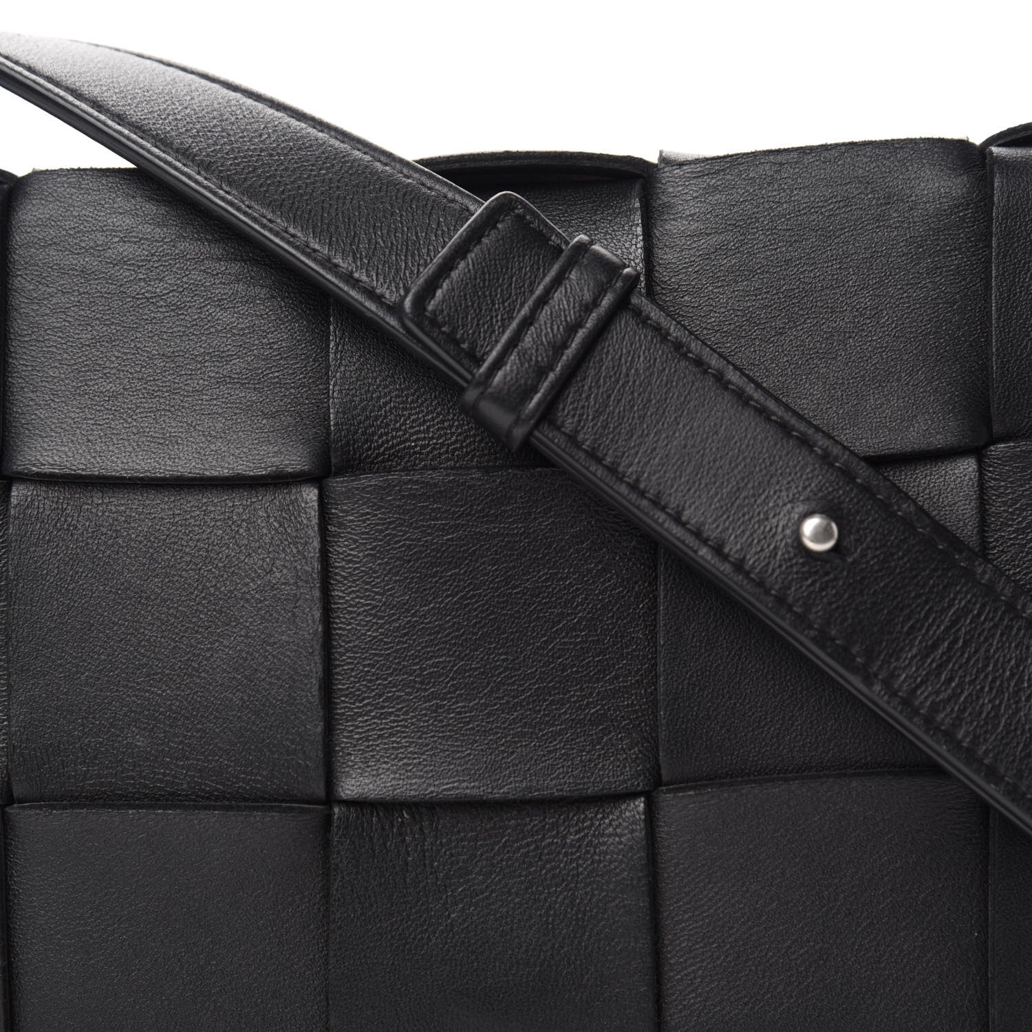 Bottega Veneta Lambskin Maxi Intrecciato Cassette Crossbody Bag Black 12 of 12
