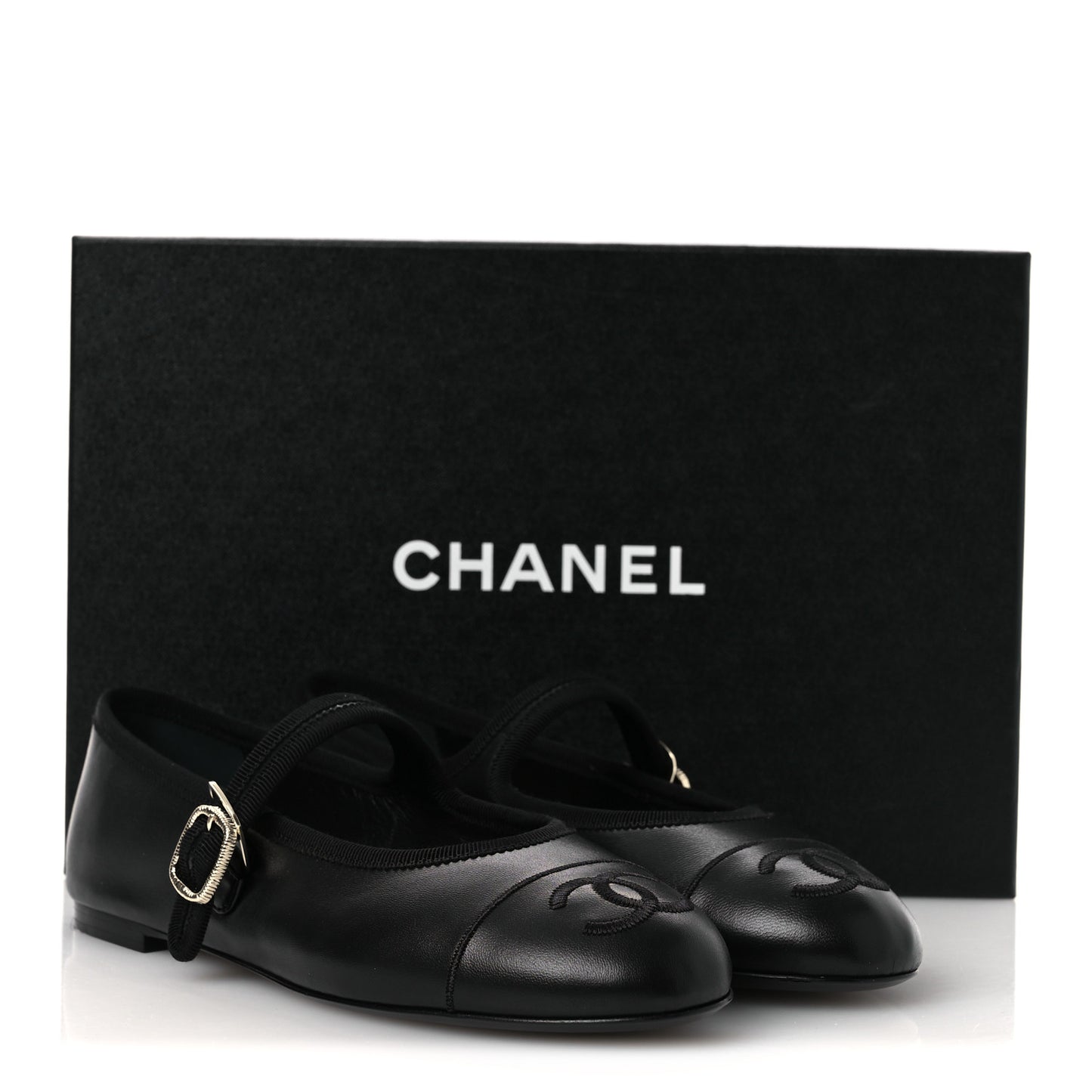 Lambskin Mary Jane Flats 37.5 Black