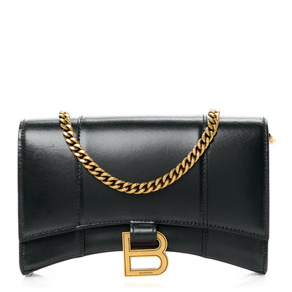 Balenciaga Shiny Box Calfskin Hourglass Chain Bag Black 1 of 10
