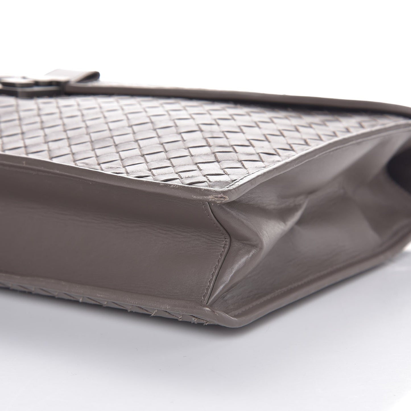 Light Calf Intrecciato Briefcase Steel