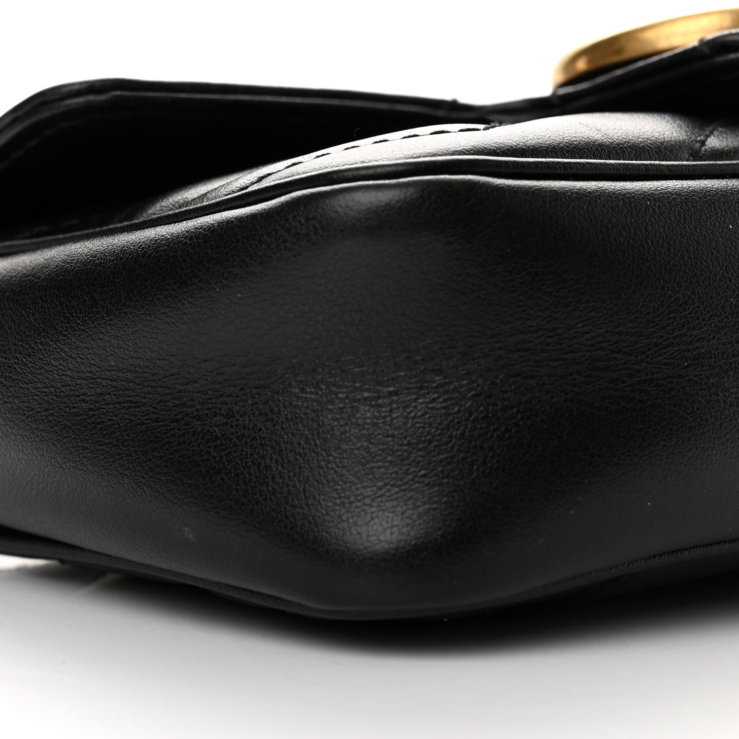 Gucci Calfskin Matelasse Super Mini GG Marmont Shoulder Bag Black 9 of 11
