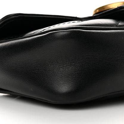 Gucci Calfskin Matelasse Super Mini GG Marmont Shoulder Bag Black 9 of 11
