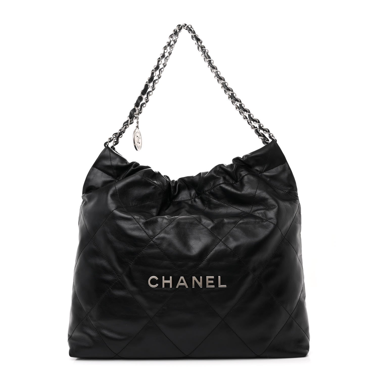 Chanel Shiny Calfskin Quilted Chanel 22 Black 1 of 13