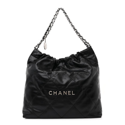 Chanel Shiny Calfskin Quilted Chanel 22 Black 1 of 13