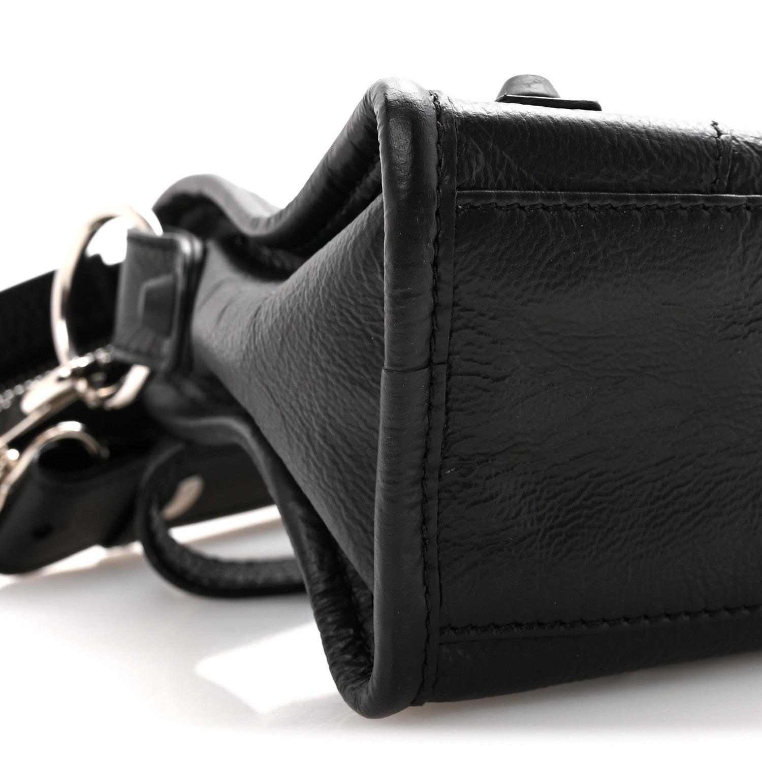 Balenciaga Matte Goatskin Rubber Covered Classic Hardware Mini City Black 10 of 11