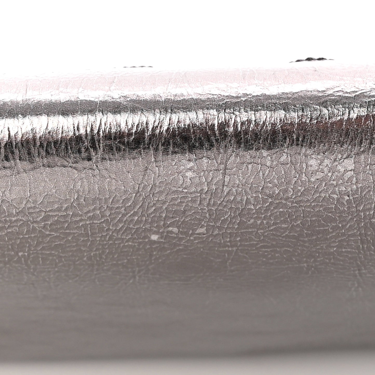 Metallic Calfskin Large Belle De Jour Clutch Dark Silver